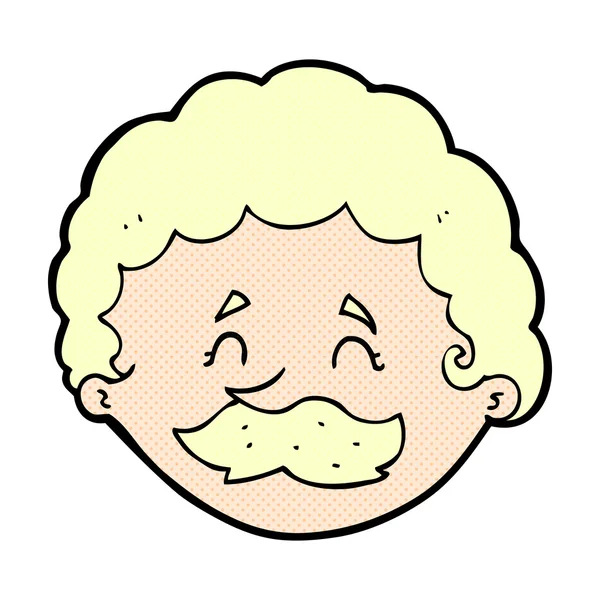 Cartoon homem cômico com bigode — Vetor de Stock