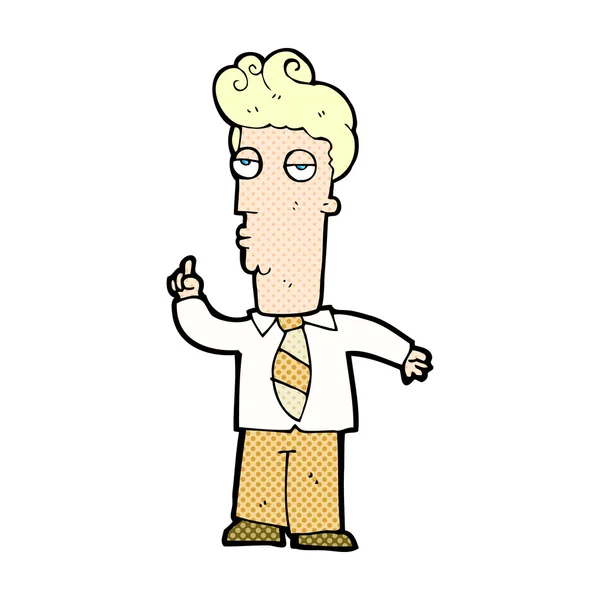 Strip cartoon vervelen man vraag — Stockvector