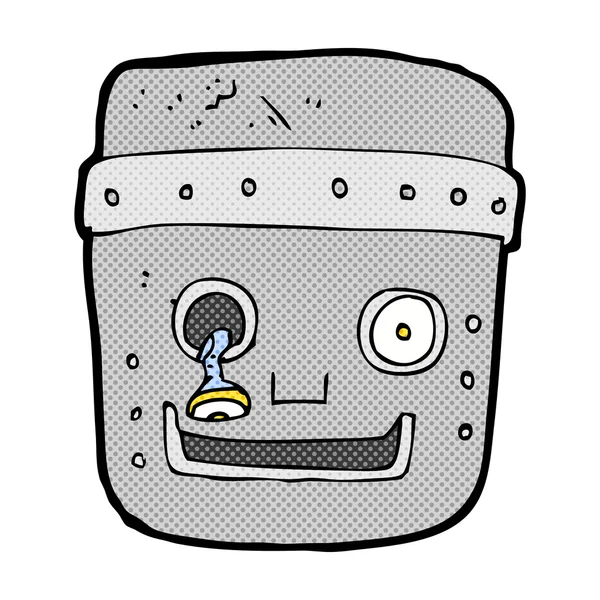 Komiska cartoon robot huvud — Stock vektor