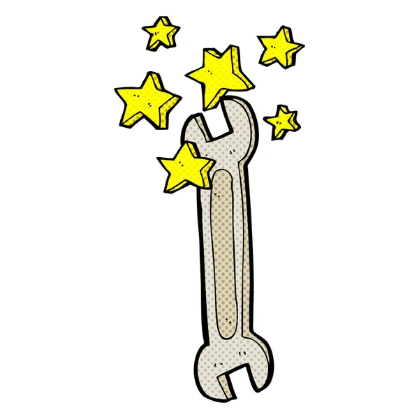 Strip cartoon spanner — Stockvector