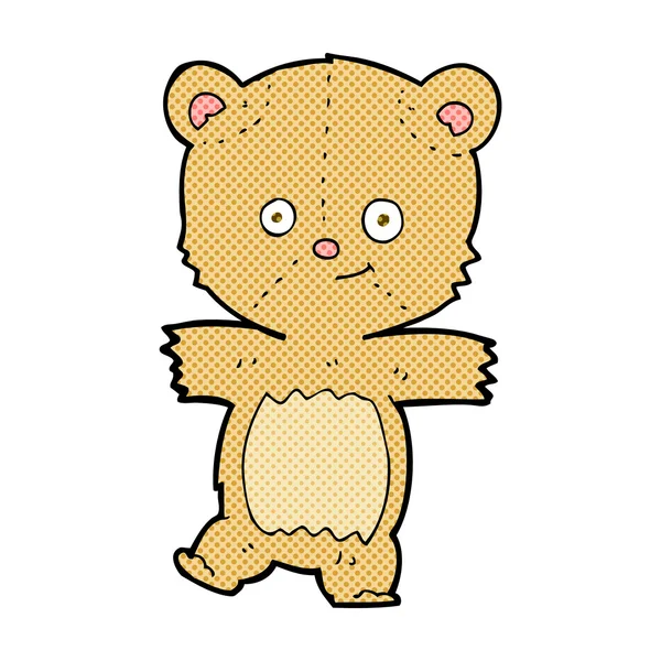 Comic cartoon funny teddy bear — Stock Vector