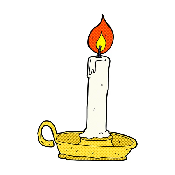 Comic cartoon burning candle — стоковый вектор