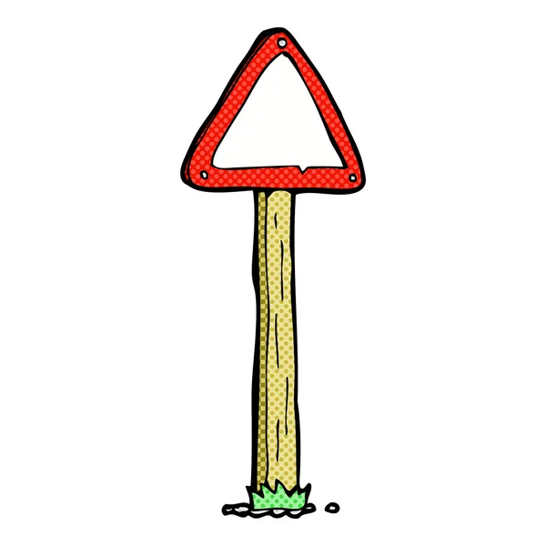 Comic cartoon road sign — Stock Vector