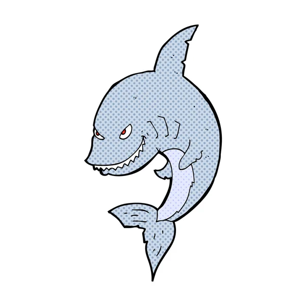 Tubarão engraçado desenho animado cômico — Vetor de Stock