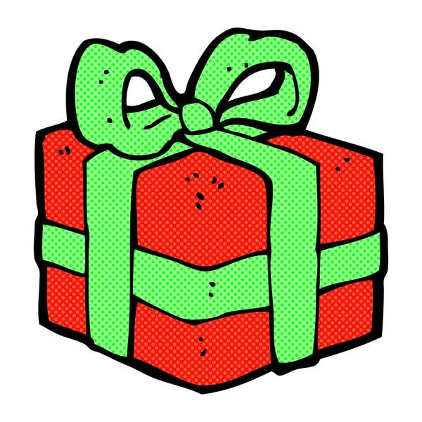 Cómic de dibujos animados regalo de Navidad — Vector de stock