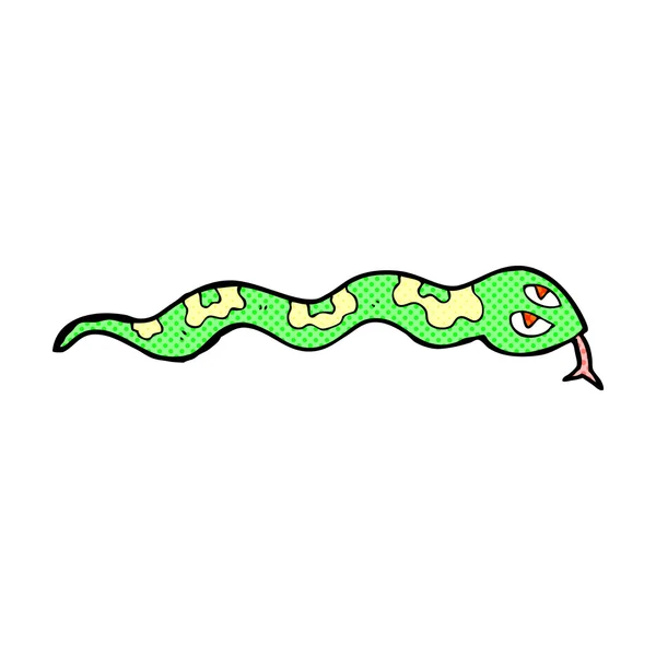Komik karikatür tıslayan yılan — Stok Vektör