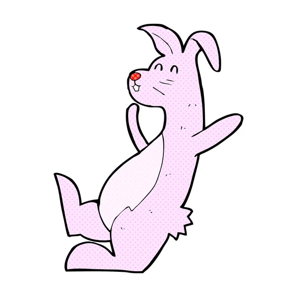Komiksově kreslenou růžový králíček — Stockový vektor