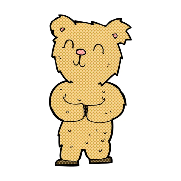Strip cartoon gelukkig kleine beer — Stockvector