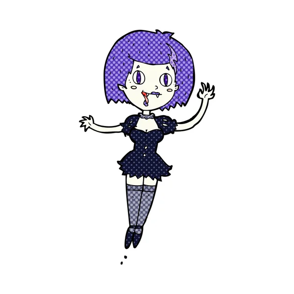 Desenho animado menina vampiro feliz — Vetor de Stock