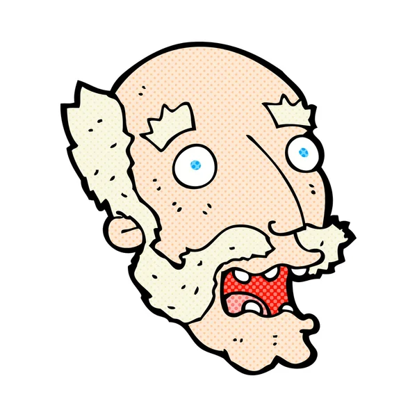 BD dessin animé choqué vieil homme — Image vectorielle
