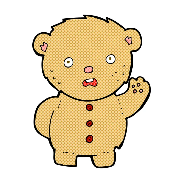 Comic-Cartoon unglücklicher Teddybär — Stockvektor