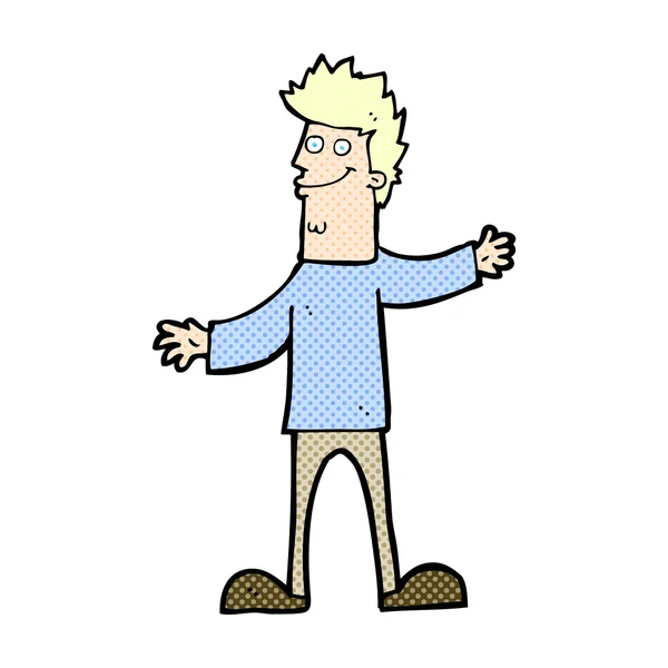 Strip cartoon gelukkig man — Stockvector