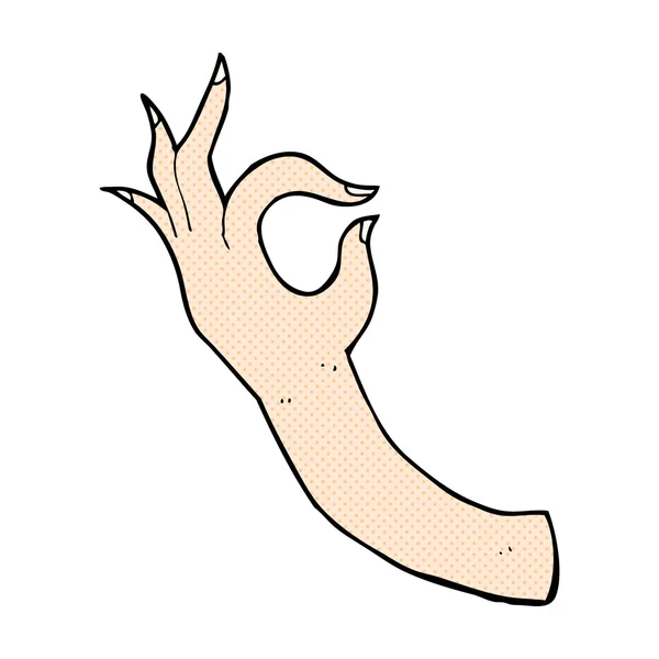 Komiks kreskówka ręka symbol — Wektor stockowy