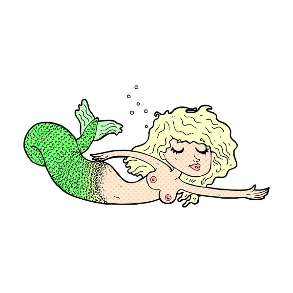 Cómic de dibujos animados sirena en topless — Archivo Imágenes Vectoriales