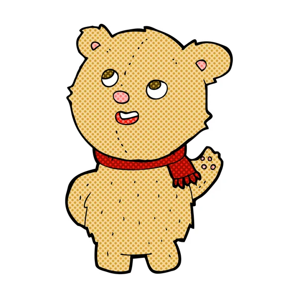 Comic cartoon cute teddy bear — Stock Vector