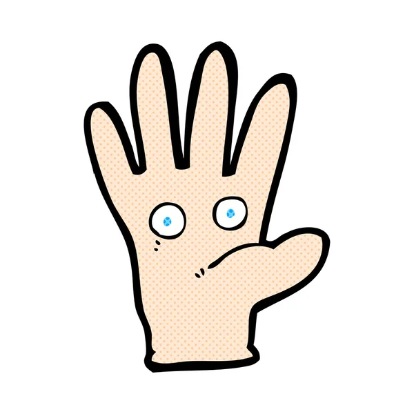 Comic cartoon hand with eyes — Stock Vector