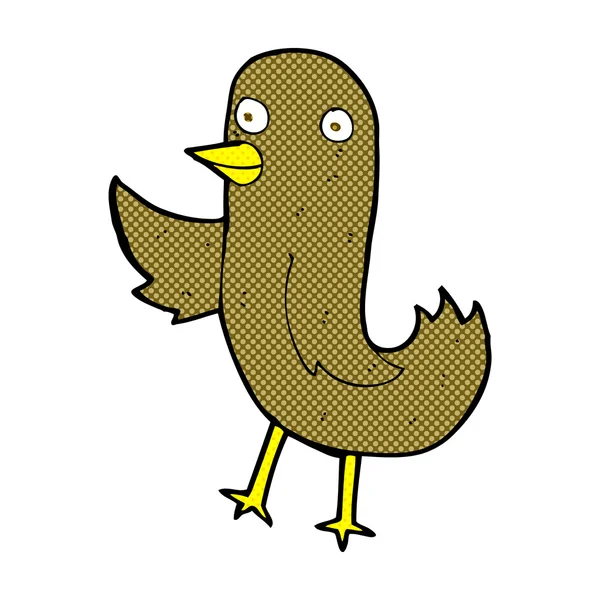 Funny comic cartoon bird — Stock Vector