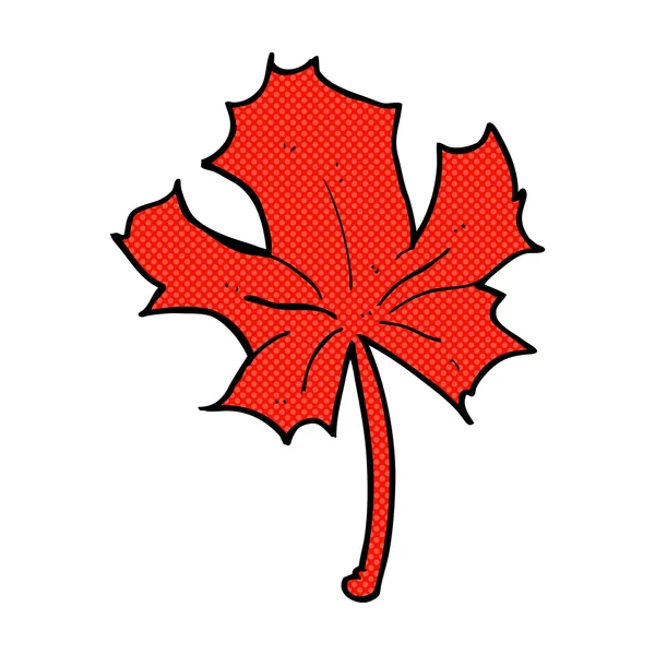 Comic cartoon red maple leaf — стоковый вектор