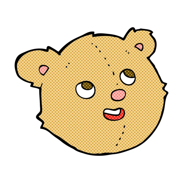 Comic cartoon teddy bear head — Stock Vector