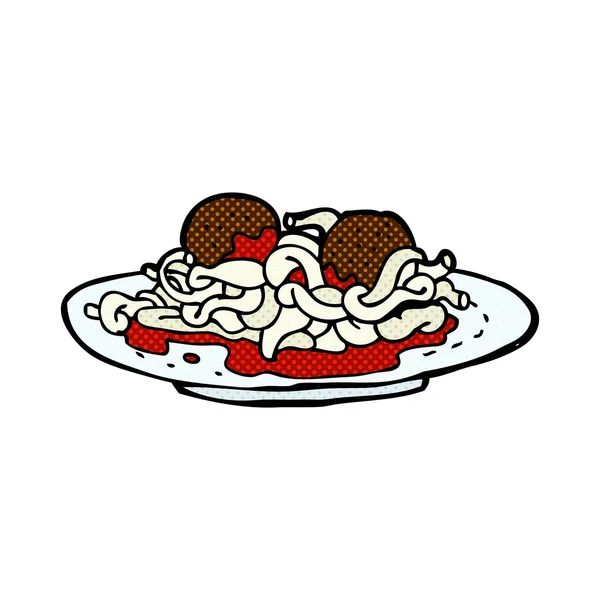 Komiksově kreslenou špagety a karbanátky — Stockový vektor