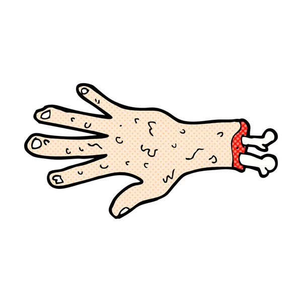 Bruto afgehakte hand strip cartoon — Stockvector