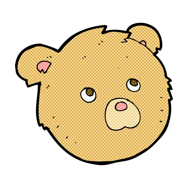 Strip cartoon teddybeer gezicht — Stockvector