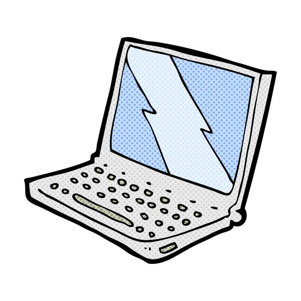 Comic cartoon laptop computer — Stock Vector