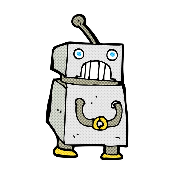 Comic cartoon robot — Stock Vector