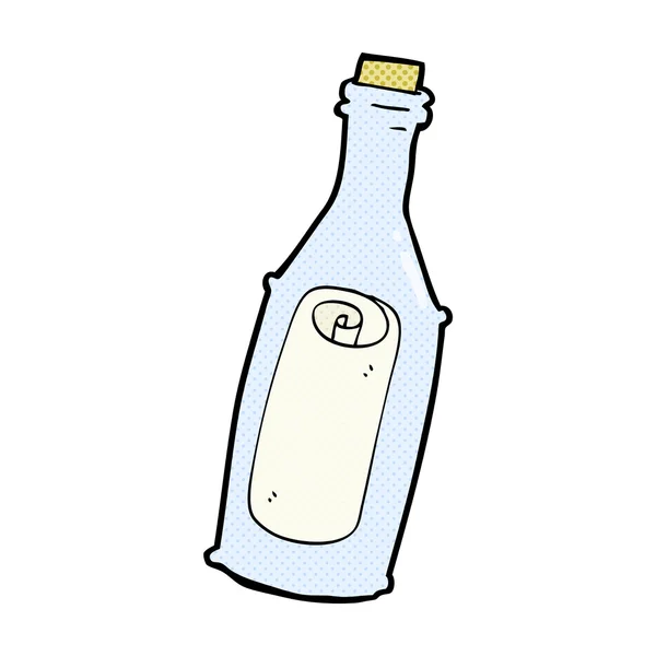 Bande dessinée message en bouteille — Image vectorielle