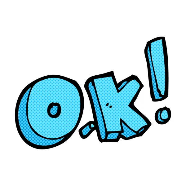 Comic cartoon OK symbol — Stock Vector