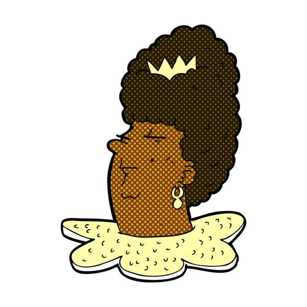 Strip cartoon koningin hoofd — Stockvector