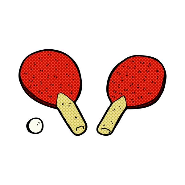 Comic cartoon table tennis bats — Stock Vector