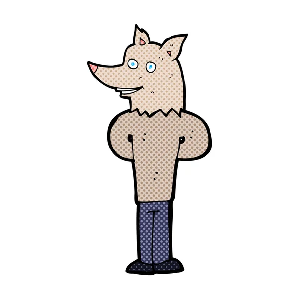 Bande dessinée loup homme — Image vectorielle