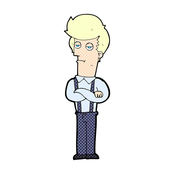 Strip cartoon vervelen man — Stockvector