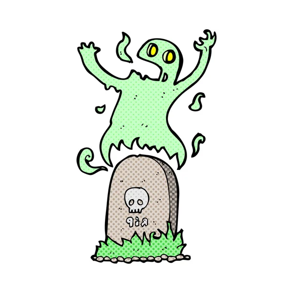 Fumetto fantasma che sale dalla tomba — Vettoriale Stock