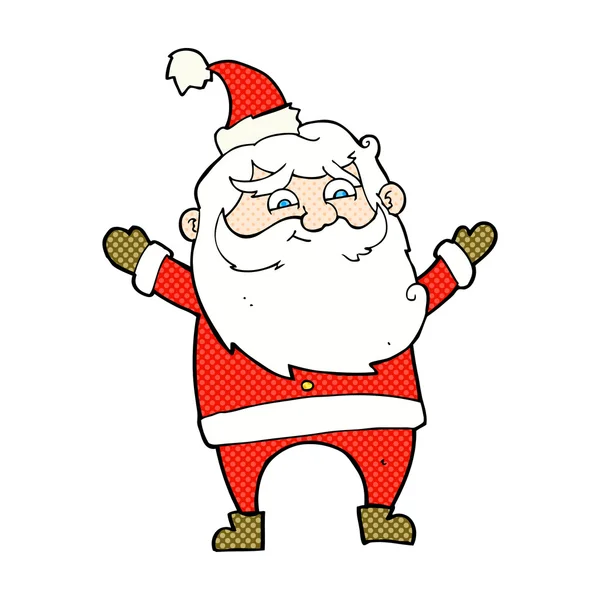 Comic cartoon happy santa claus — Stock Vector