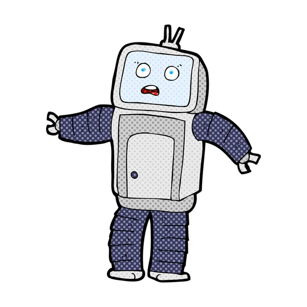 Komické kreslené vtipné robot — Stockový vektor