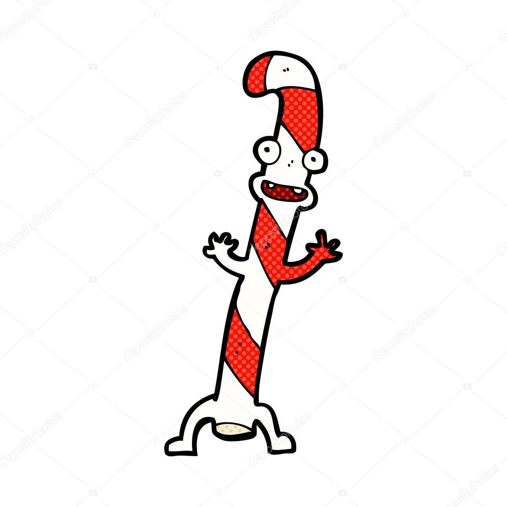Styl retro komiks kresk³wka taniec christmas candy trzciny — Wektor od lineartestpilot