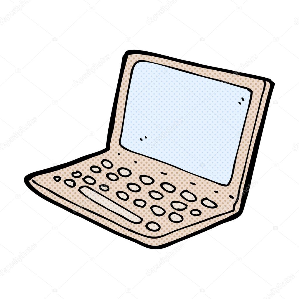 Comic Cartoon Laptop Computer Stock Vector C Lineartestpilot