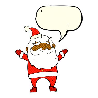 çizgi film mutlu noel baba konuşma balonu ile