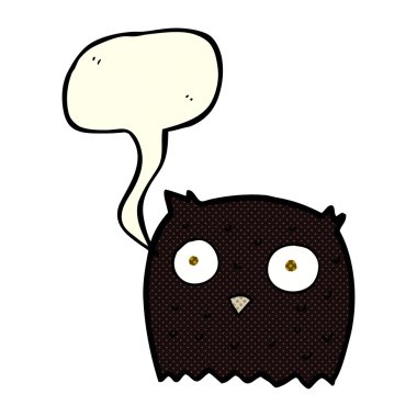 Konuşma baloncuklu çizgi film baykuşu