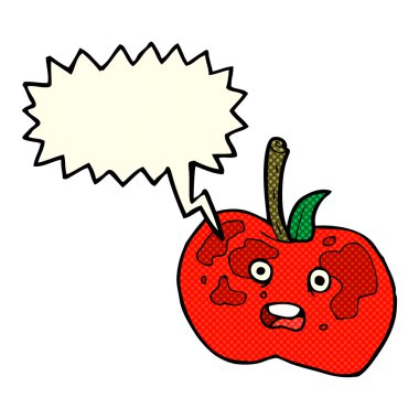 karikatür apple ile konuşma balonu