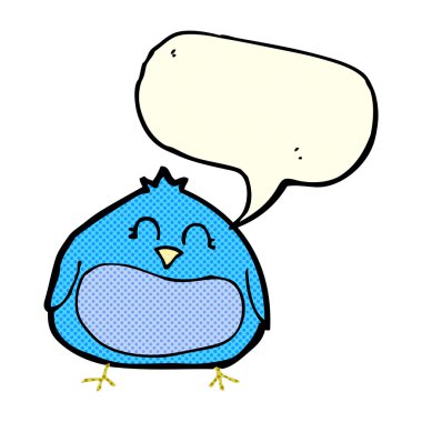 çizgi film şişman kuş ile konuşma balonu