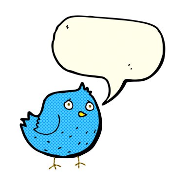 Konuşma baloncuklu çizgi film kuşu