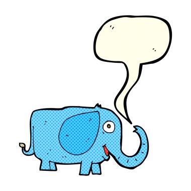 Konuşma baloncuklu bebek fil.