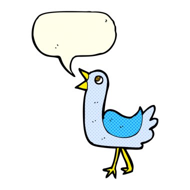 Konuşma baloncuklu çizgi film kuşu