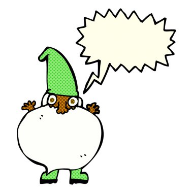 konuşma balonlu küçük noel baba çizgi filmi