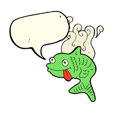 karikatür konuşma balonu kokulu balıkla