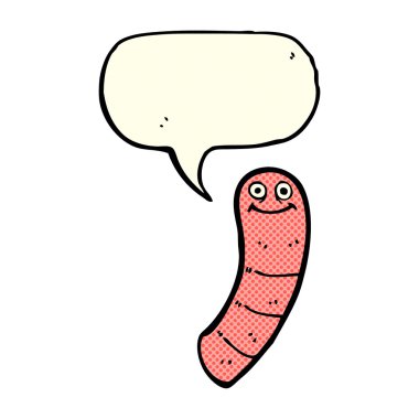 Konuşma baloncuklu çizgi film solucanı