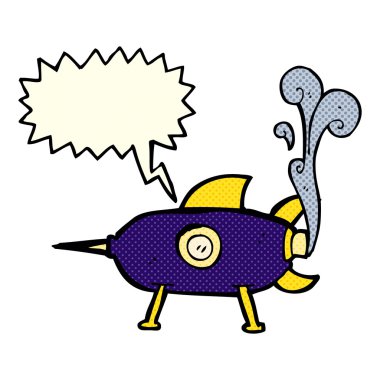 çizgi film uzay roketi ile konuşma balonu